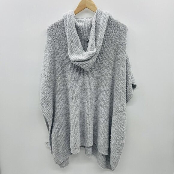 Charter Club Womens One Size Hooded Soft Knit Poncho Pullover Shirt in Gray $68 - Picture 4 of 7